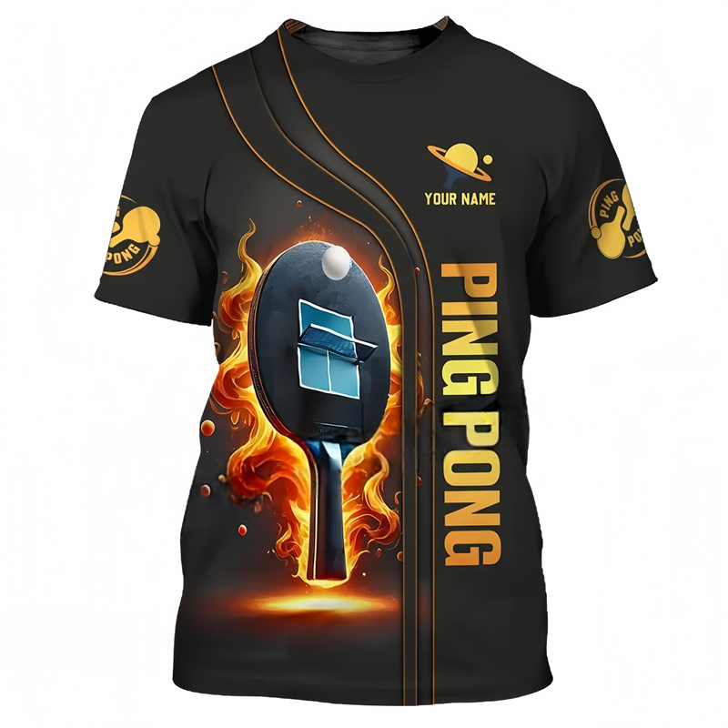 Table Tennis Name - Camiseta masculina com padrão de tênis