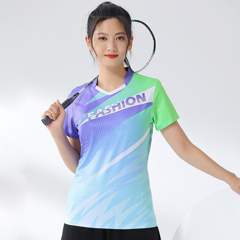 Table Tennis Shirt - Camisa Estampada Badminton Feminina, Roupa de